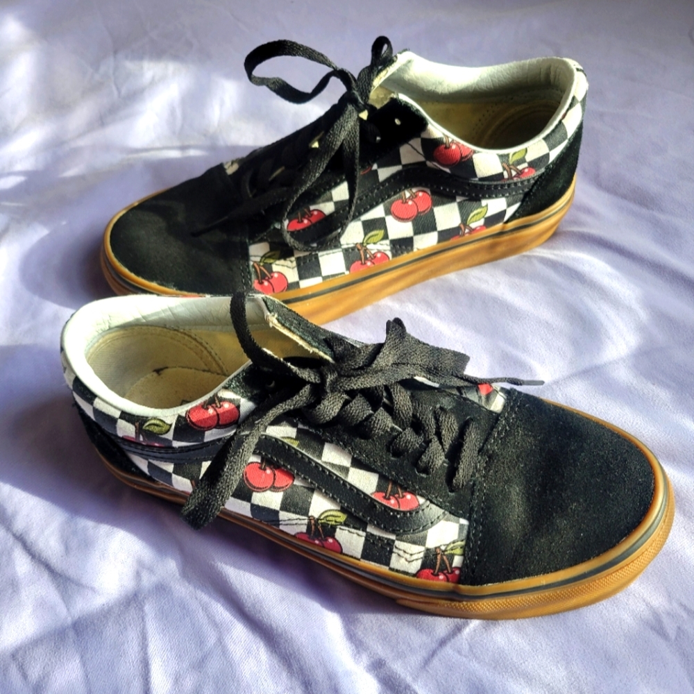 Vans checkered cherry low top sneakers
